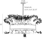 Filamento Chandelier DK89925 technical dimension drawing