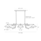 Towne Chandelier DLC07 technical dimension drawing