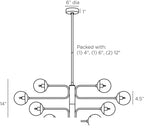Baltimore Chandelier DLC18 technical dimension drawing