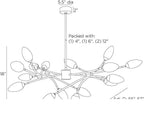 Ember Chandelier DLC22 technical dimension drawing