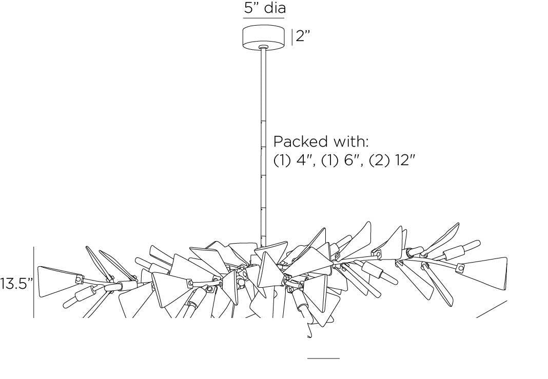 Delmar Chandelier DLC25 technical dimension drawing