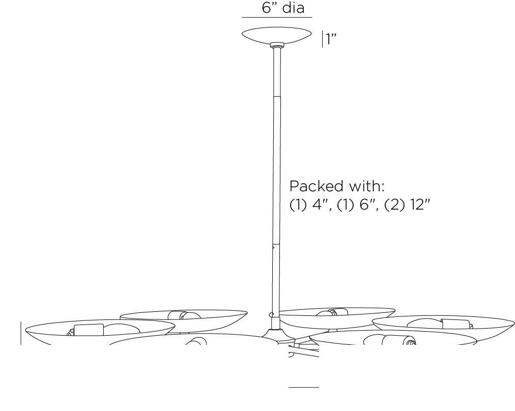 Griffith Chandelier DLC27 technical dimension drawing