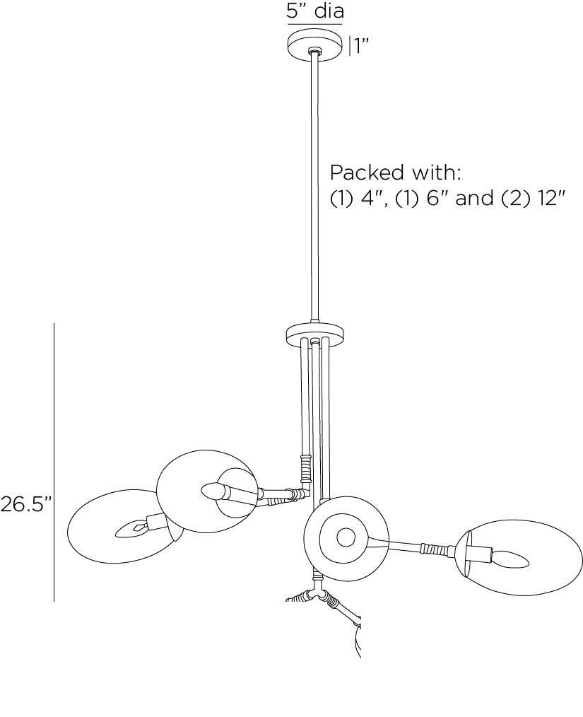 Falcon Chandelier DLC28 technical dimension drawing