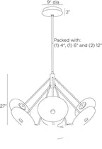 Helios Chandelier DLC33 technical dimension drawing
