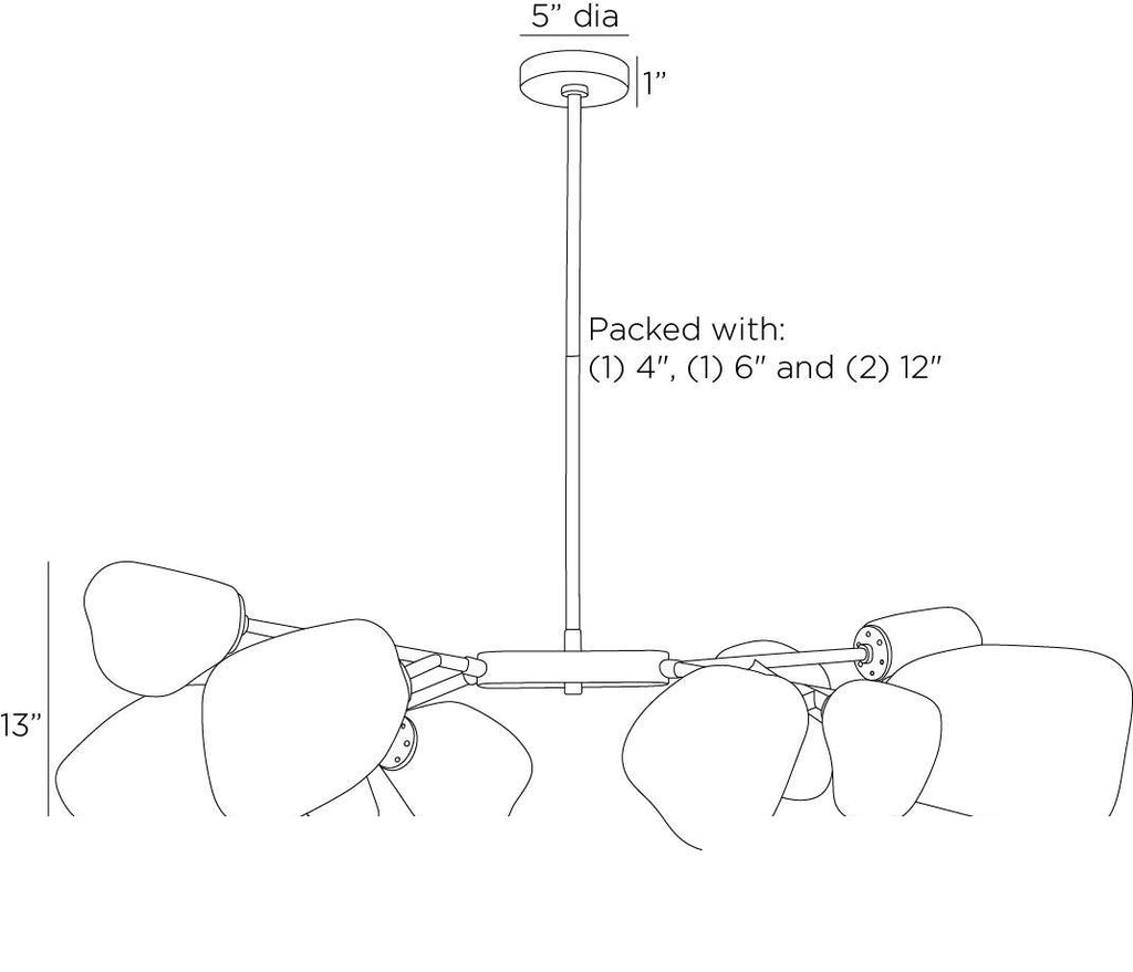 Grozny Chandelier DLC34 technical dimension drawing