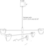 Hockless Chandelier DLC35 technical dimension drawing