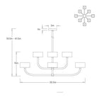 Louis Chandelier DLC40 technical dimension drawing