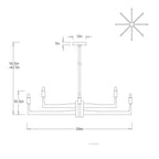 Griff Chandelier DLC46 technical dimension drawing