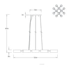 Wright Grid Chandelier DLC50 technical dimension drawing
