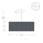 Bennet Large Chandelier DLC52 technical dimension drawing
