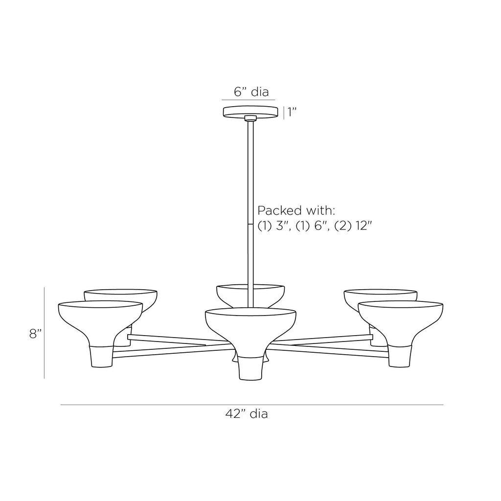 Thatcher Chandelier DLI02 technical dimension drawing