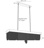 Heiress Linear Chandelier DLI03 technical dimension drawing