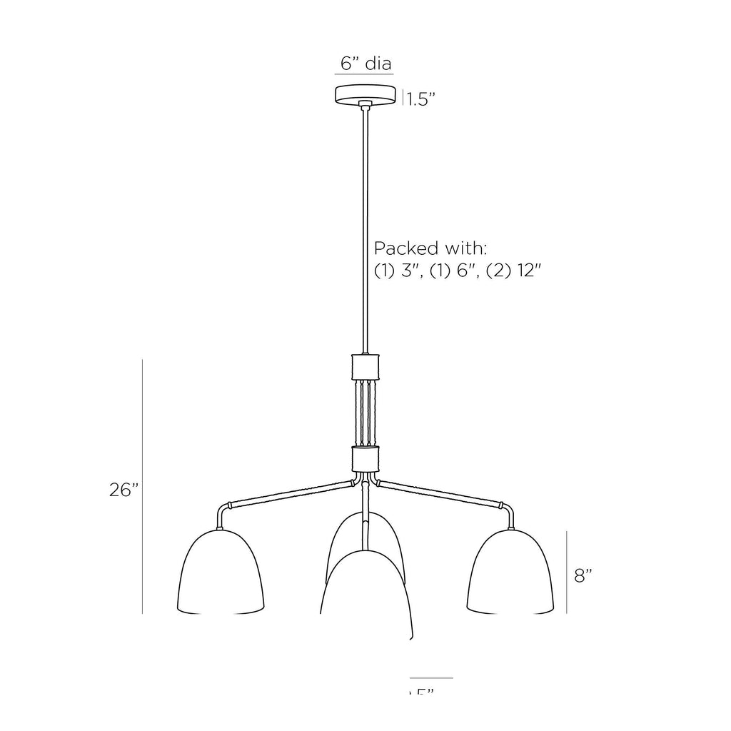 Worth Chandelier DLI05 technical dimension drawing