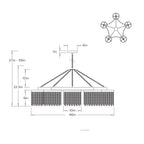 Langston Chandelier DLI14 technical dimension drawing