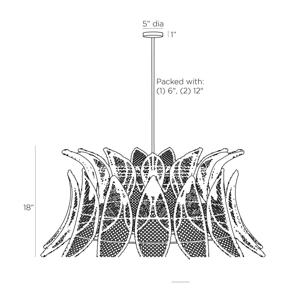 Tisdale Pendant DLS04 technical dimension drawing