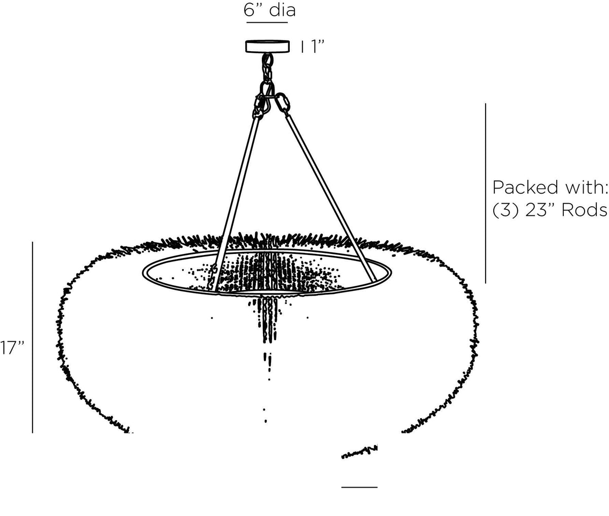 Zaria Chandelier DLS07 technical dimension drawing