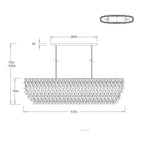 Cabo Linear Chandelier DLS17 technical dimension drawing