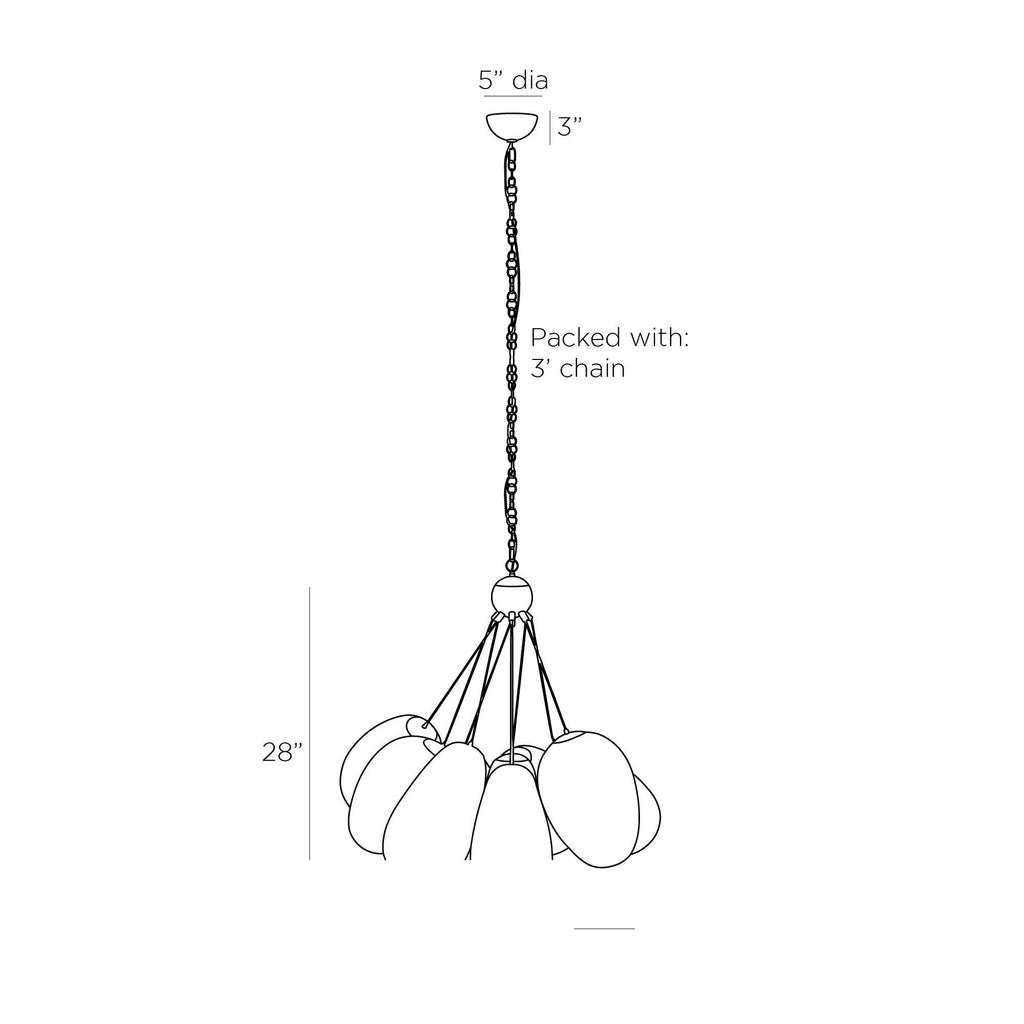 Wilkes Chandelier DMC02 technical dimension drawing