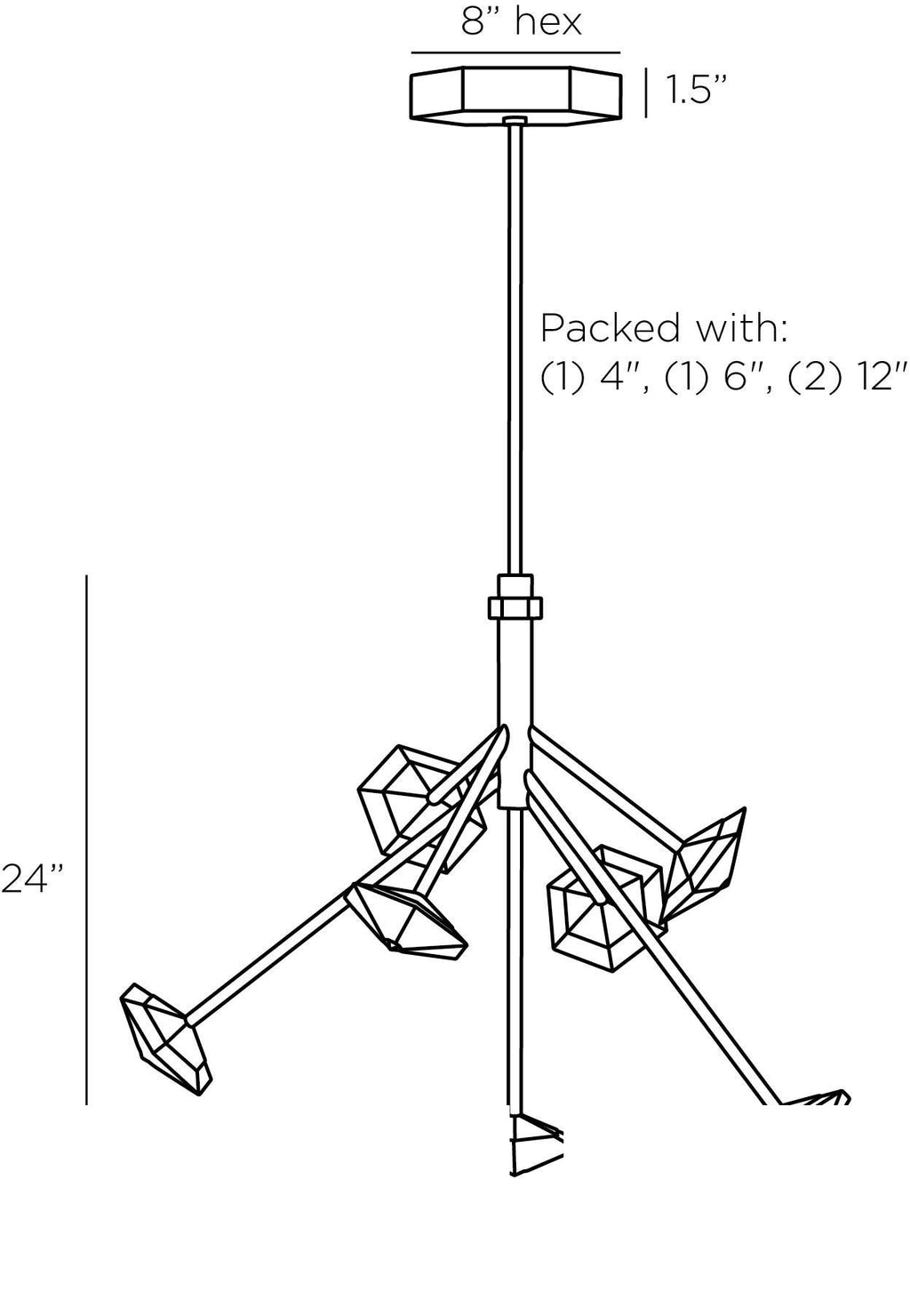 Alessia Chandelier DMC17 technical dimension drawing