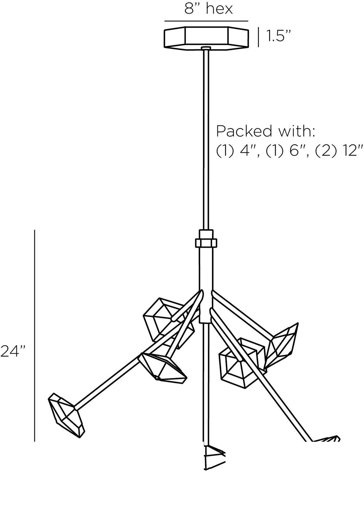Alessia Chandelier DMC17 technical dimension drawing