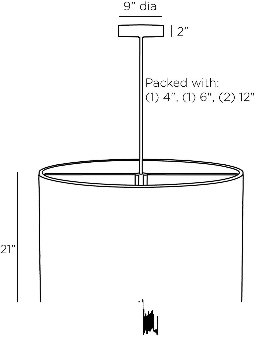 Bennet Chandelier DMC20 technical dimension drawing