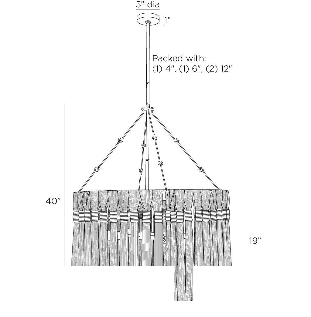 Dutchess Chandelier DMC24 technical dimension drawing