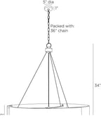 Dante Medium Chandelier DMC25 technical dimension drawing