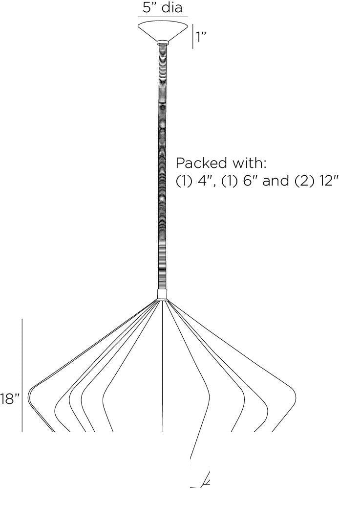 Fazekas Pendant DMC27 technical dimension drawing