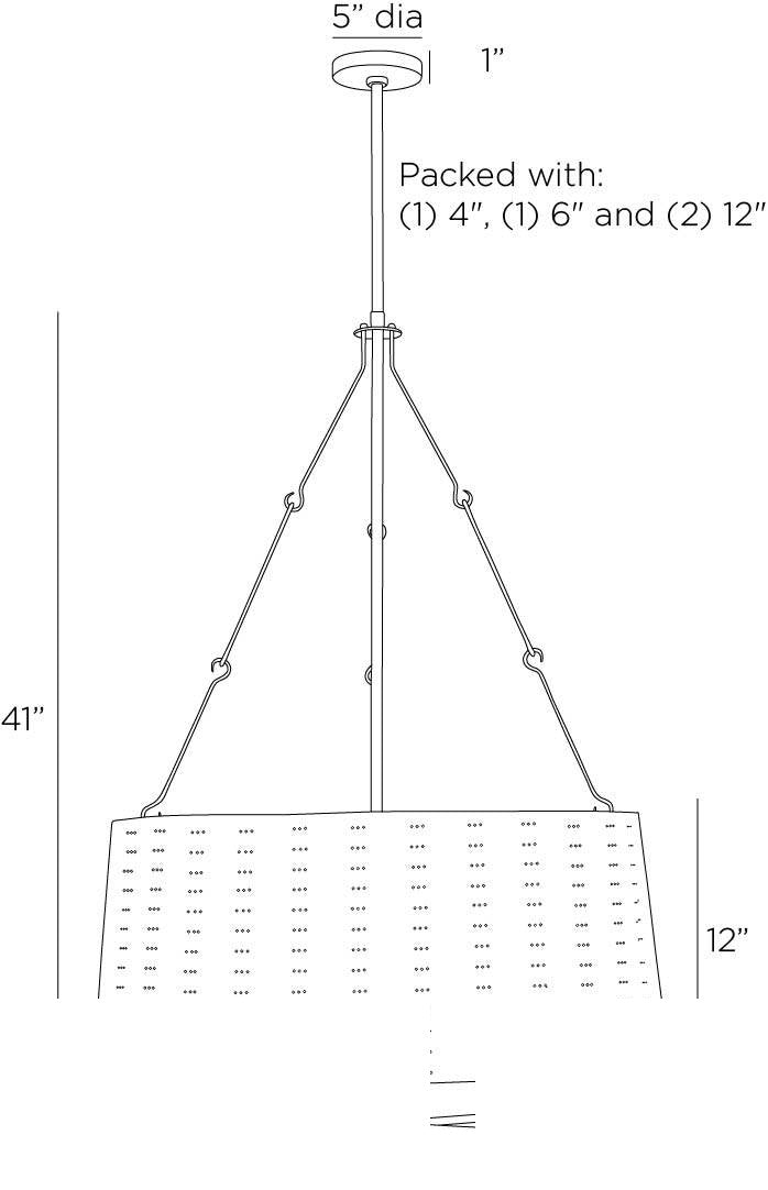 Felipe Chandelier DMC31 technical dimension drawing