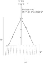 Felipe Chandelier DMC31 technical dimension drawing