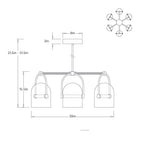 Marco Chandelier DMC35 technical dimension drawing