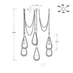 Ova Multi-Drop Chandelier DMC38 technical dimension drawing