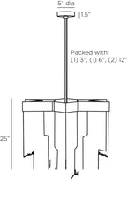 Bridget Chandelier DMI07 technical dimension drawing
