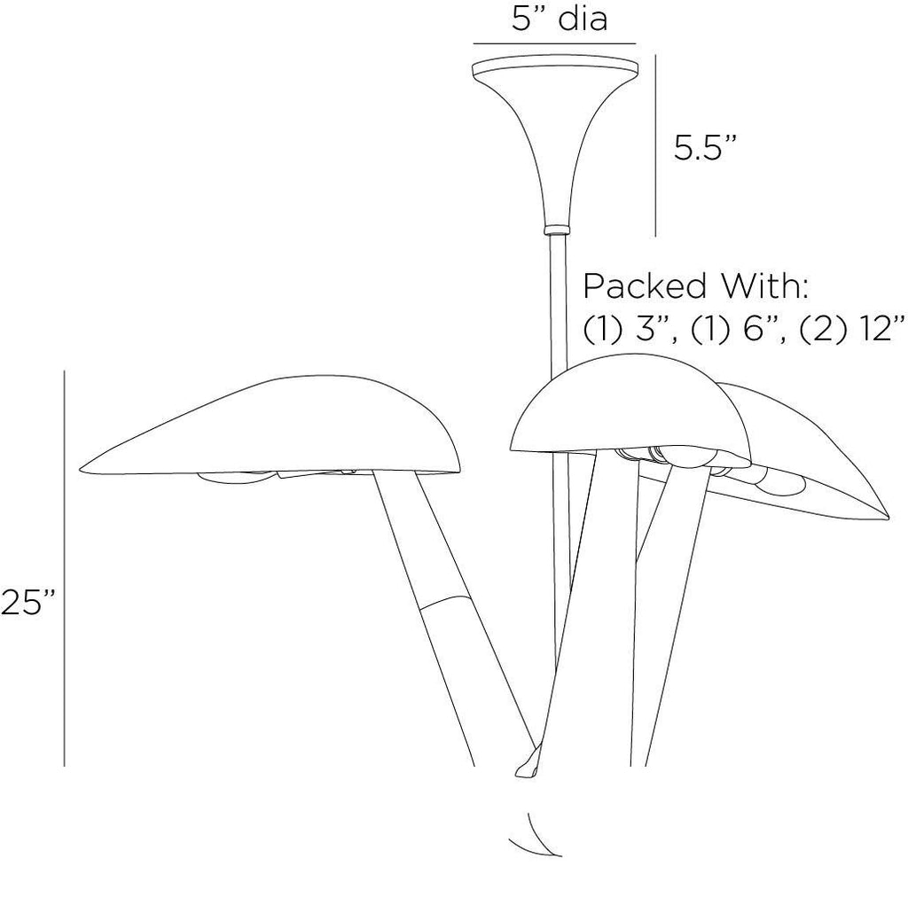Everglades Chandelier DMI11 technical dimension drawing