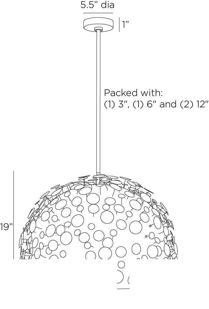 Rizzo Pendant DMI16 technical dimension drawing