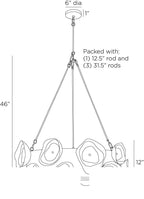 Gaia Chandelier DMI17 technical dimension drawing