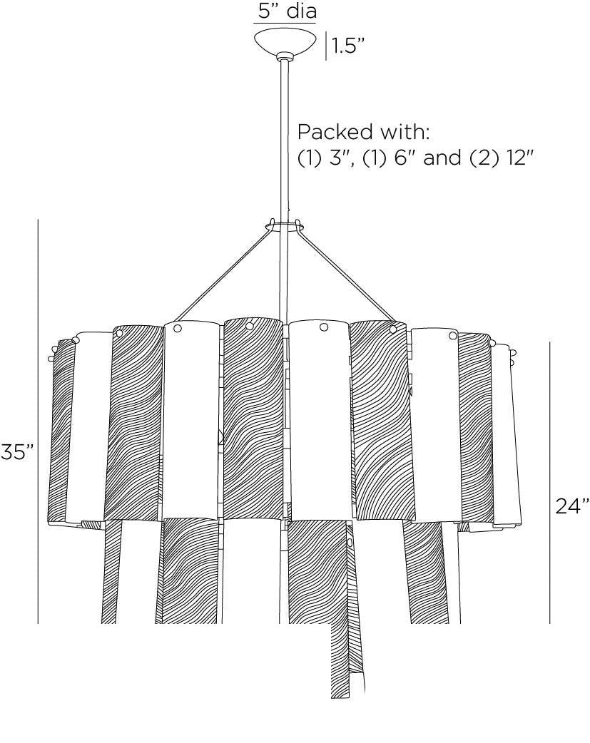 Faramond Chandelier DMI19 technical dimension drawing