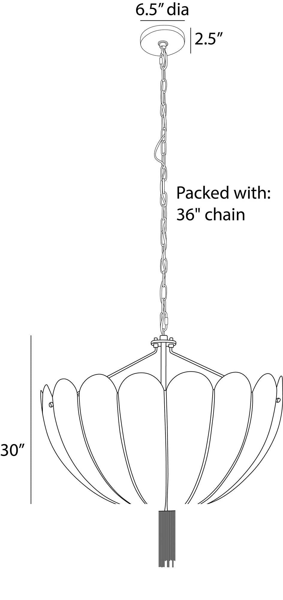 Inaya Chandelier DMI21 technical dimension drawing
