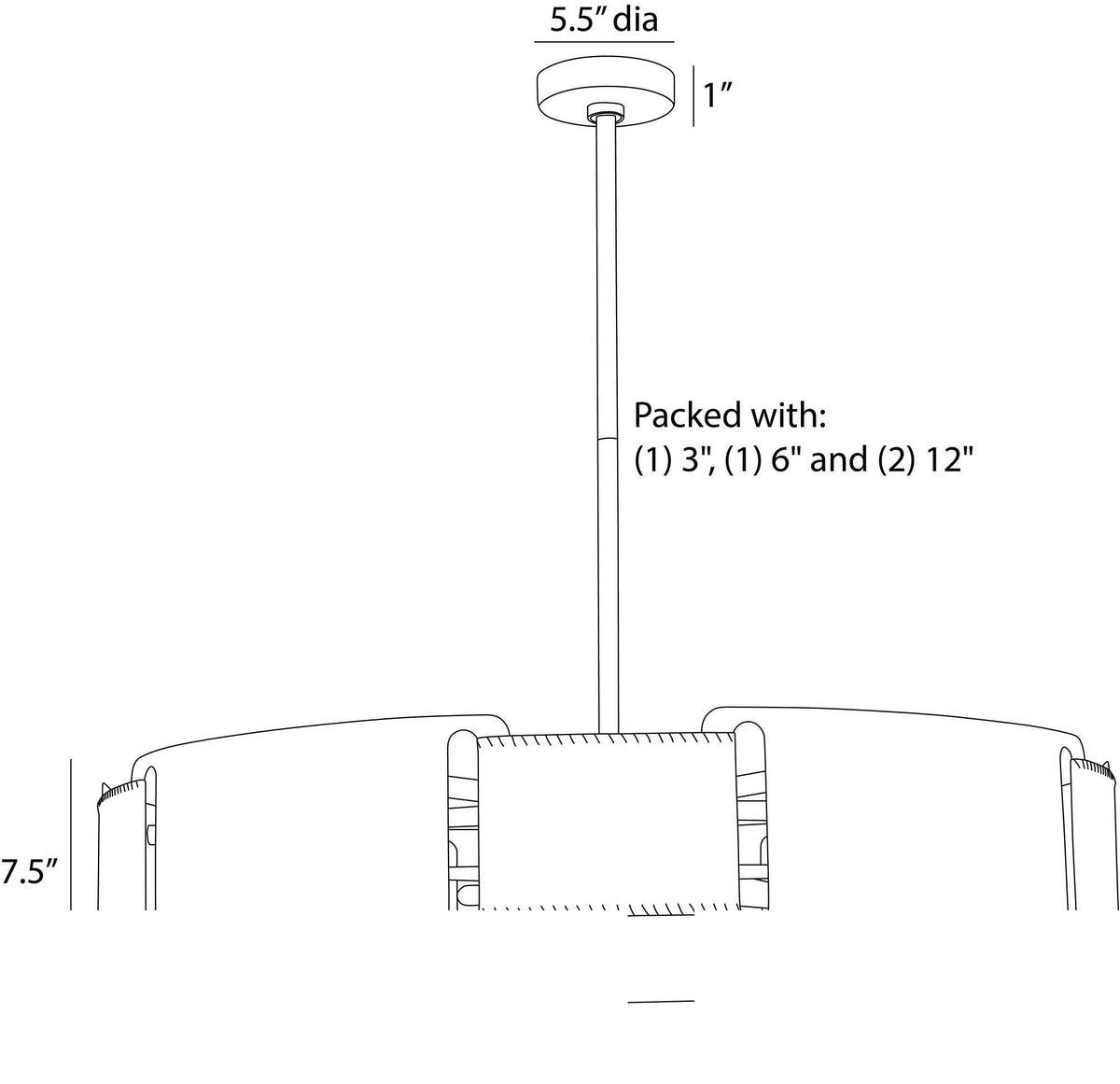 Ivan Chandelier DMI23 technical dimension drawing