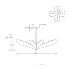 Lucinda Flush Mount DMI28 technical dimension drawing