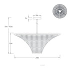 Lulu Beaded Chandelier DMI29 technical dimension drawing