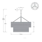 Hecche Chandelier DMI31 technical dimension drawing