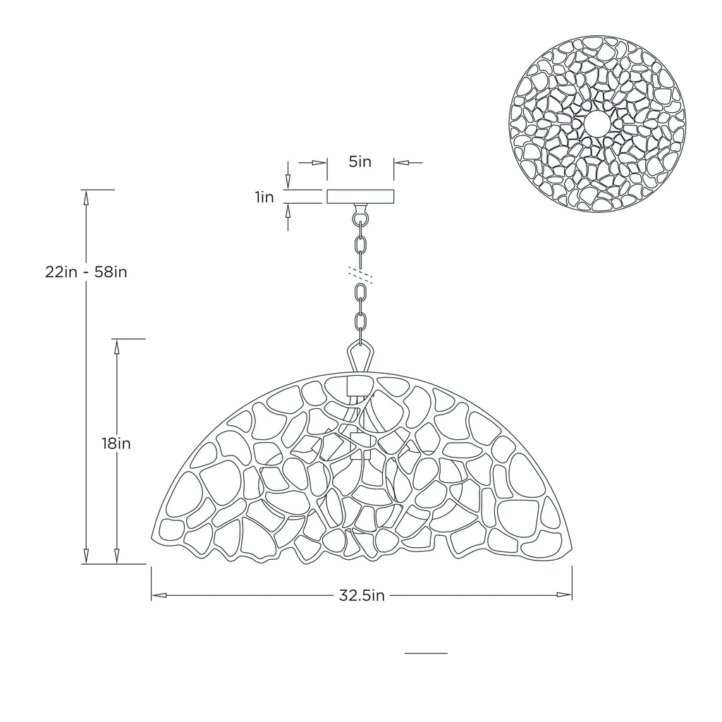 Lotus Pendant DMI35 technical dimension drawing