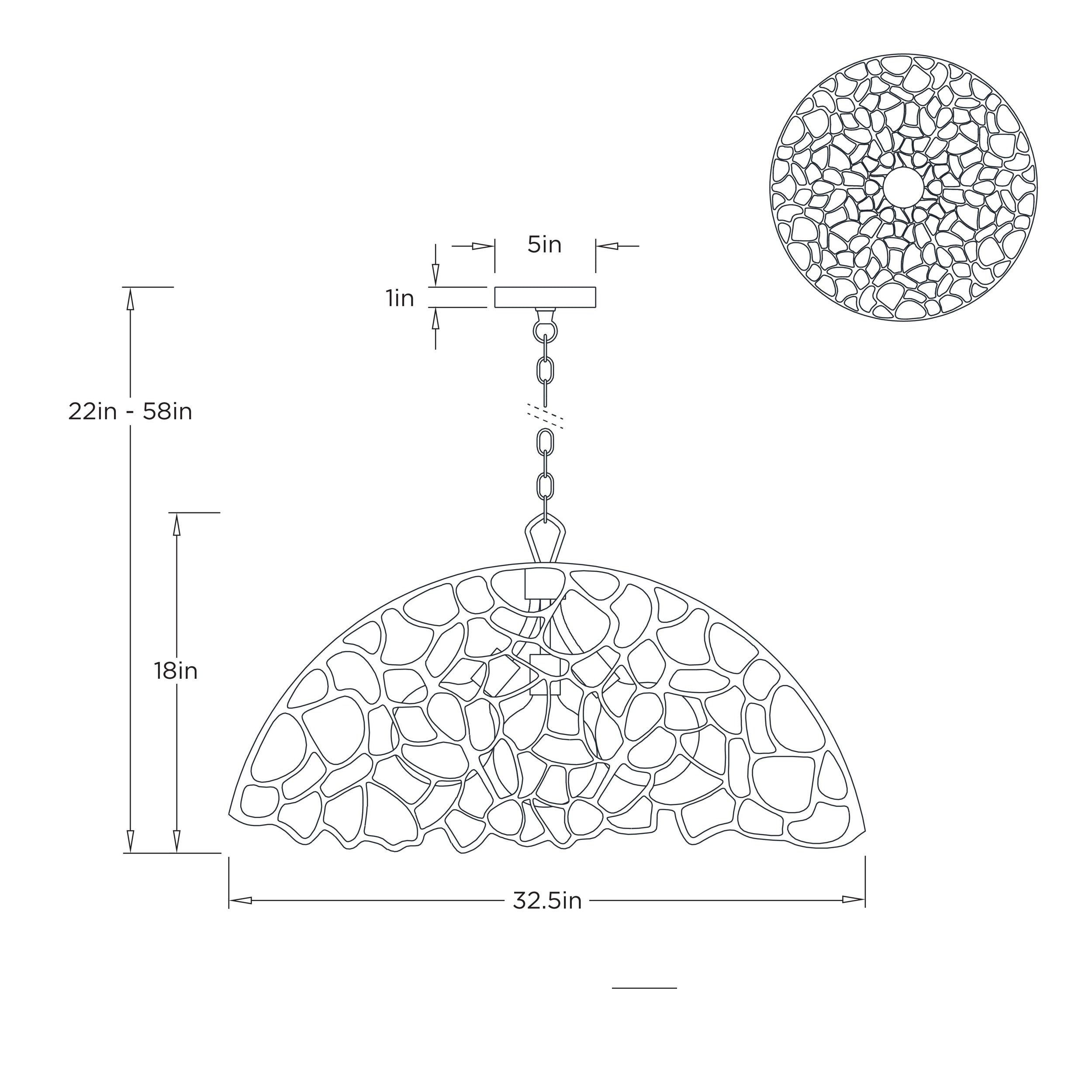 Lotus Pendant DMI35 technical dimension drawing