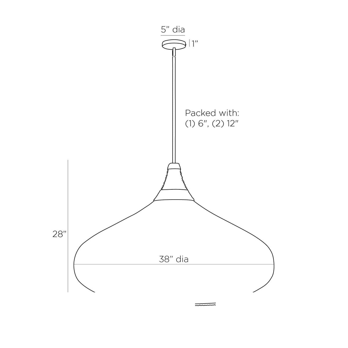 Tulum Pendant DMS05 technical dimension drawing