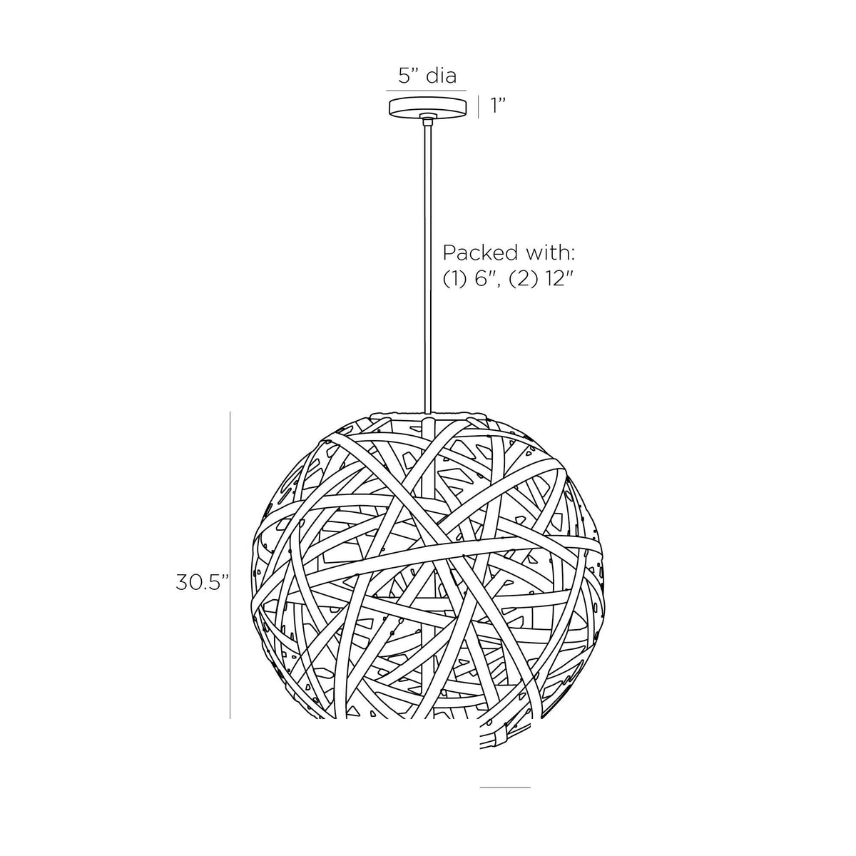Trai Pendant DMS06 technical dimension drawing