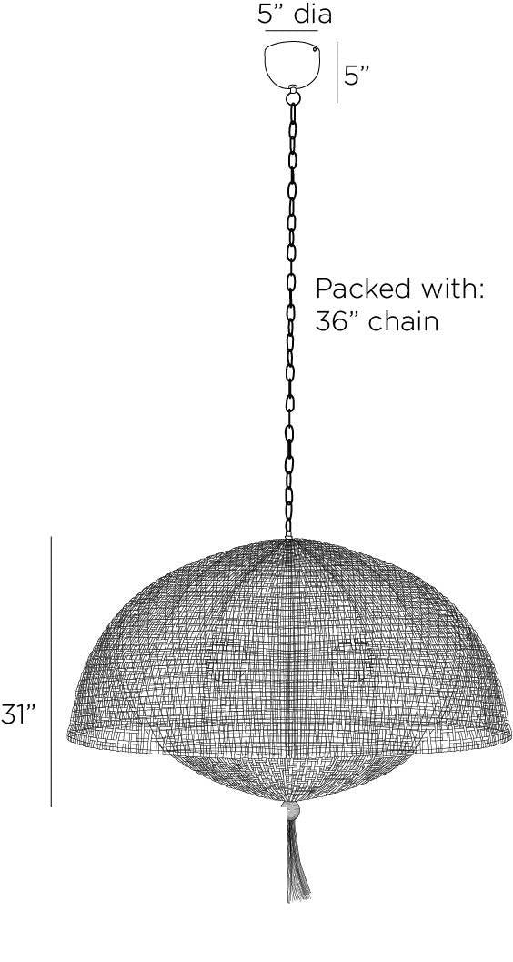 Cabana Pendant DMS18 technical dimension drawing