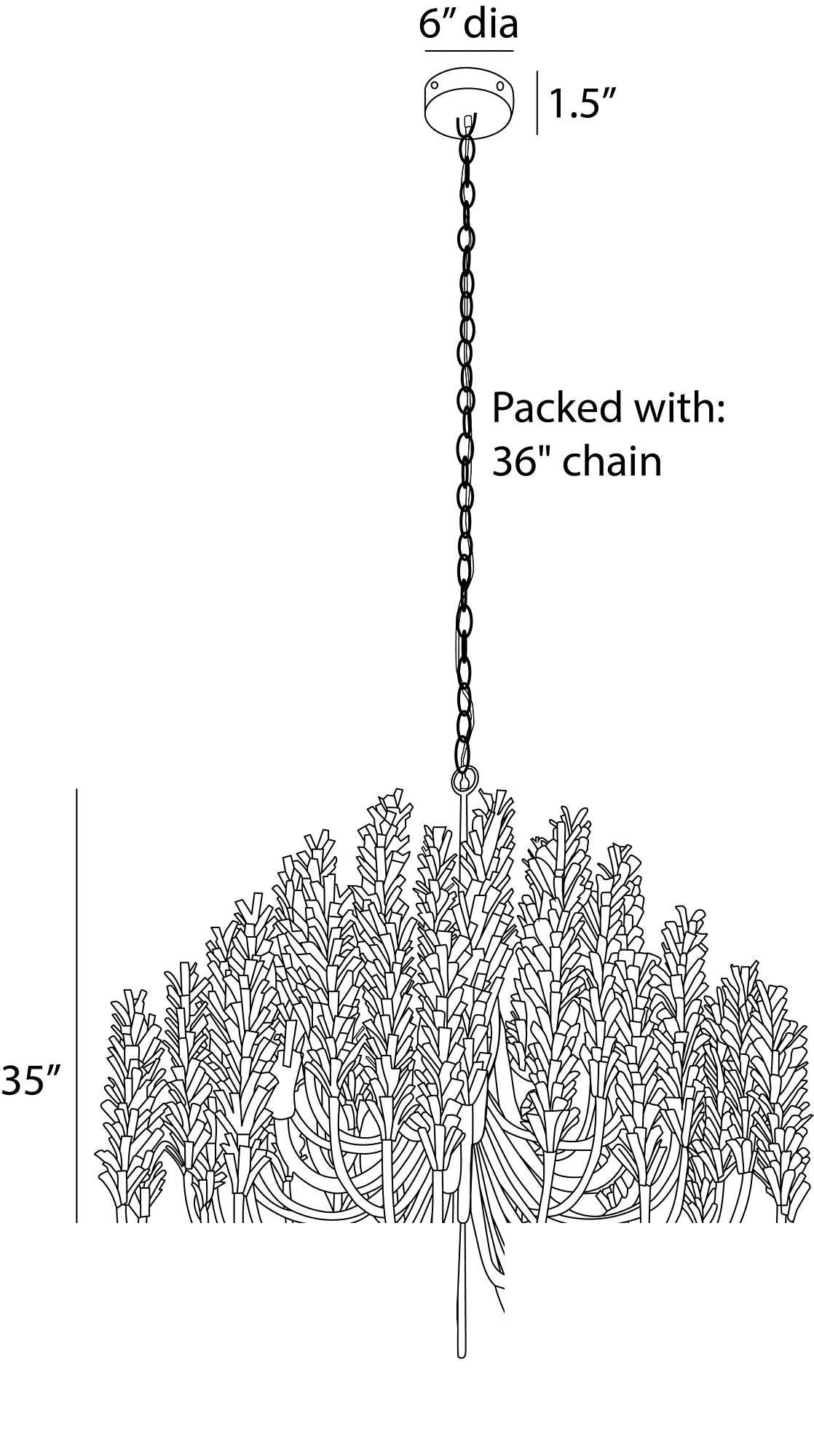 Kaia Chandelier DMS20 technical dimension drawing