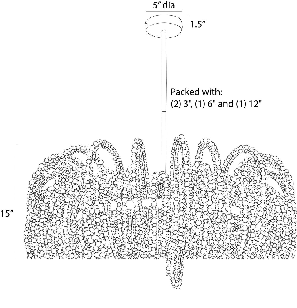 Keely Chandelier DMS21 technical dimension drawing