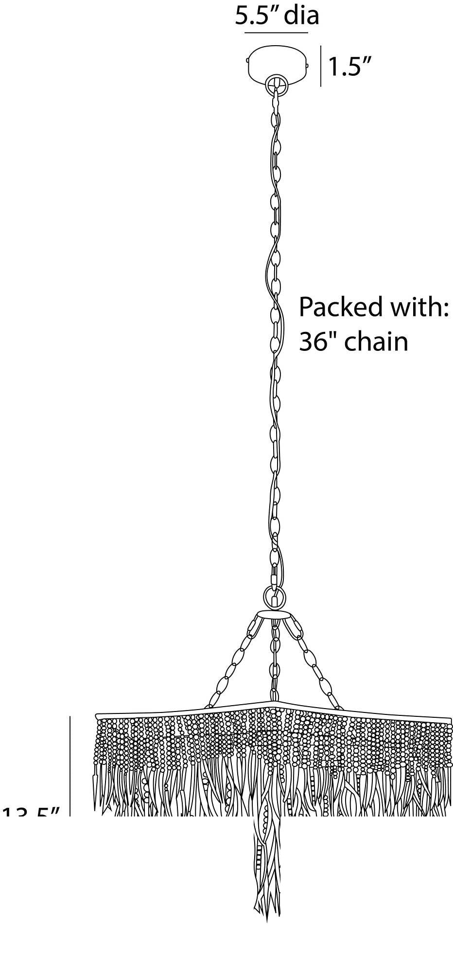 Josephine Chandelier DMS22 technical dimension drawing
